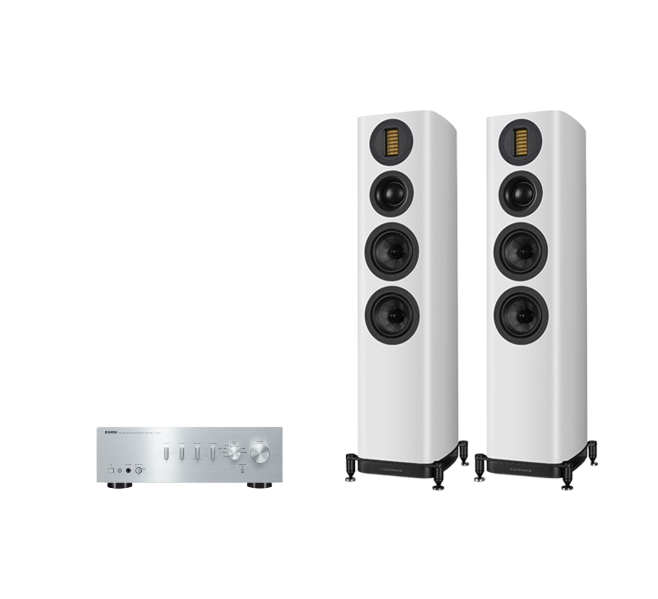 Yamaha A-S501 Hi-Fi Stereo Amplifier + Wharfedale Evo 5.3 Floor Standing Speakers Package and 5 metres Classic 79 Strand