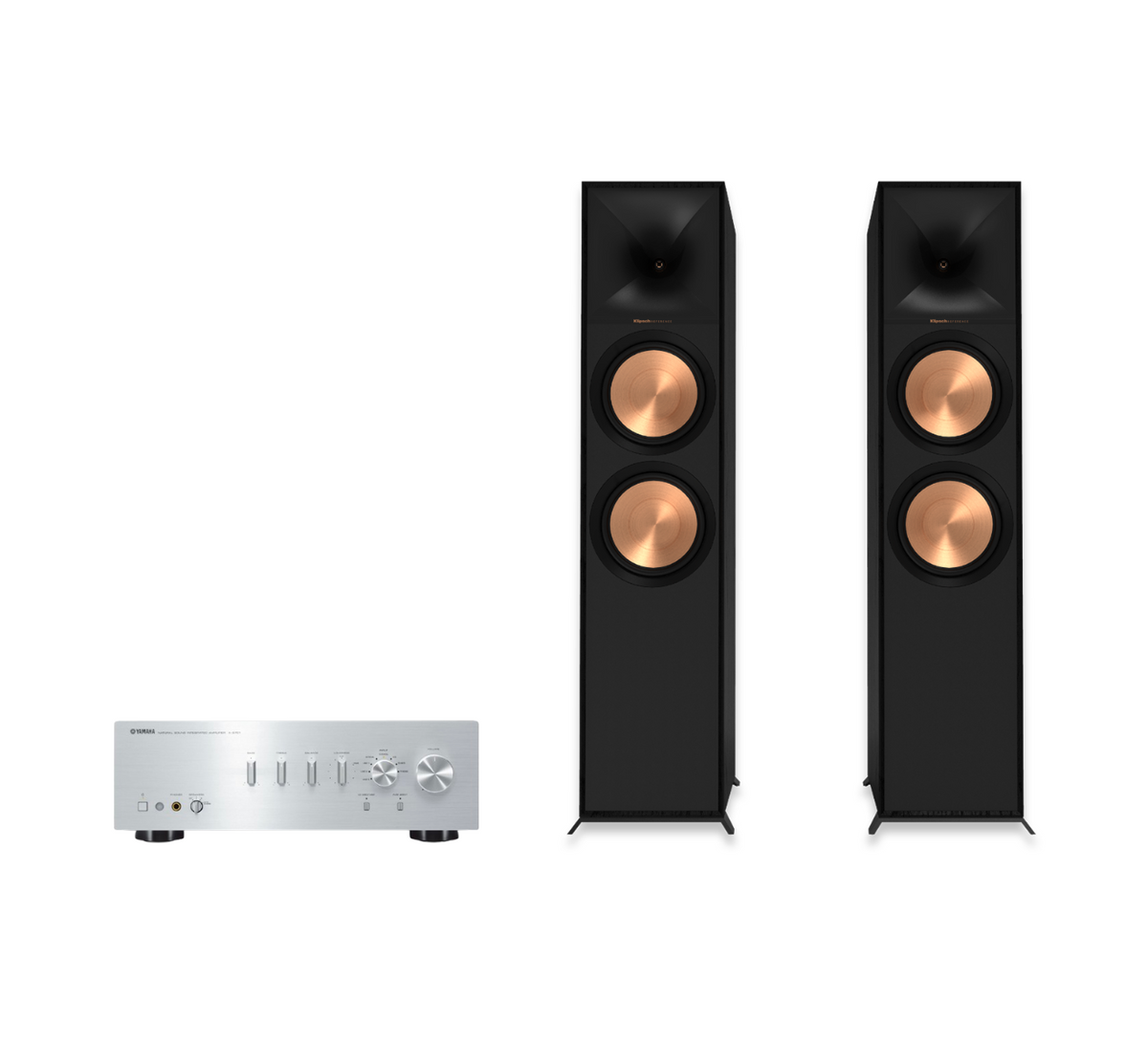 Yamaha A-S701 Hi-Fi Stereo Amplifier + Klipsch R-800F Floor Standing Speakers Package and 5 metres Classic 79 Strand