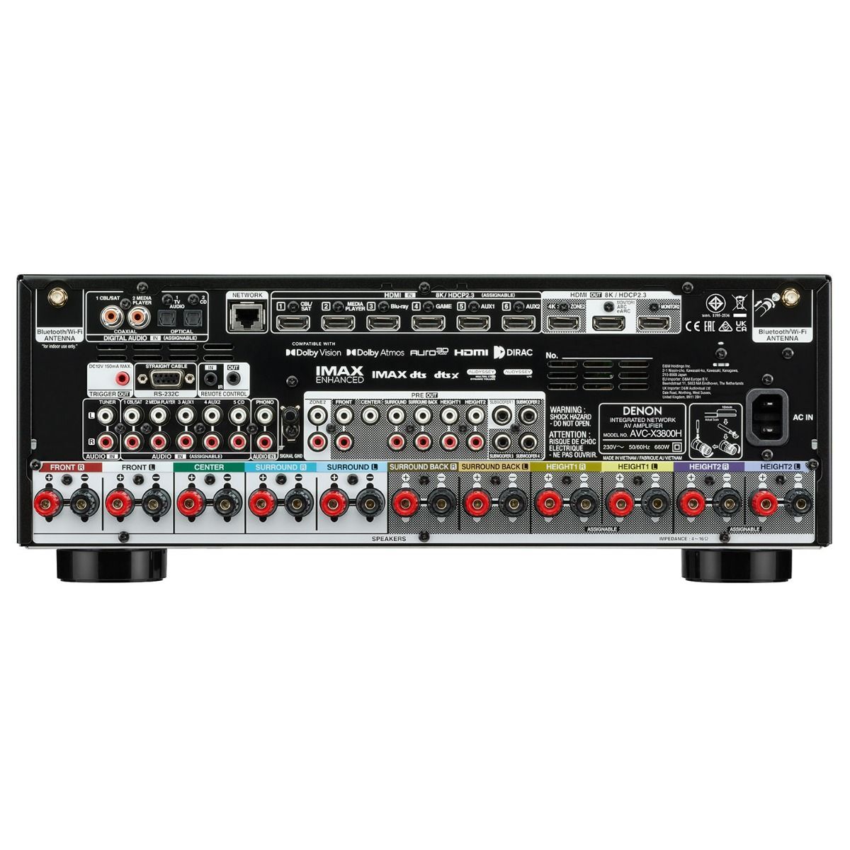 Denon AVC-X3800H 9.2 Channel 8K AV Amplifier + Dali Oberon 5 - 5.1 Speaker Package - Dark Walnut