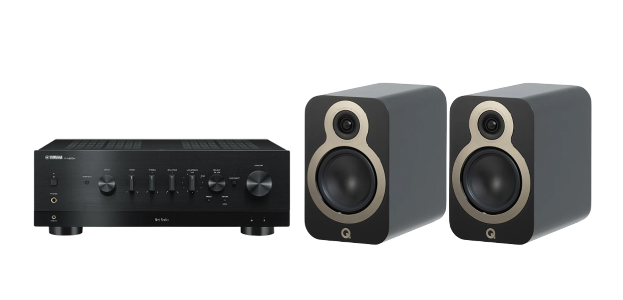 Yamaha R-N800A Network Receiver Amplifier + Q Acoustics 3020C Bookshelf Speakers