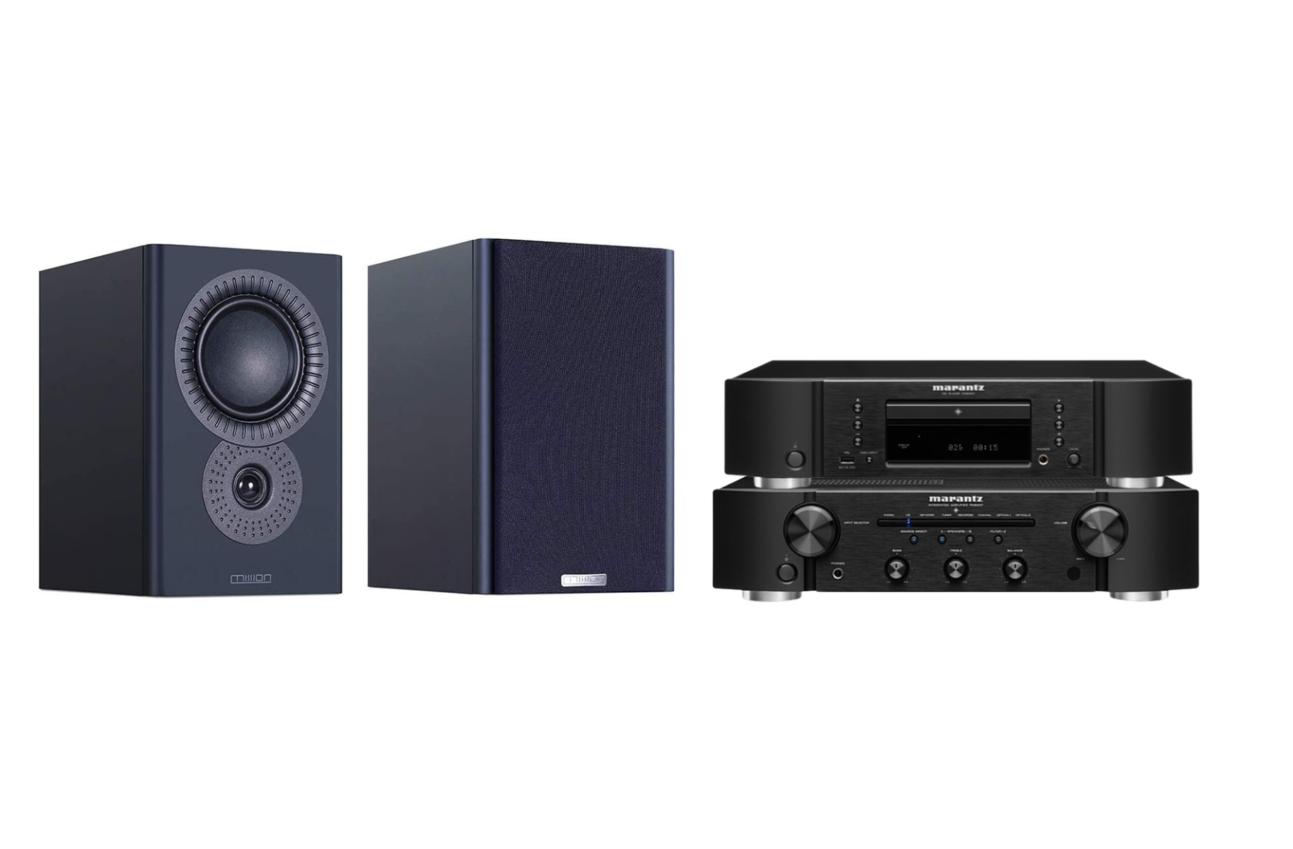 Marantz PM6007 Integrated Amplifier with Mission LX-2 MKII Standmount Speakers + Marantz CD6007 CD Player Package and 5m Classic 42 Strand