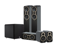Q Acoustics 3050C 5.1 Cinema Pack – Satin Black with Q SUB120 12" Subwoofer – Satin Black