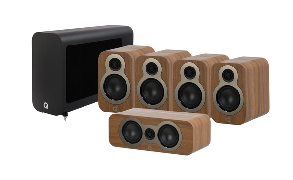 Q Acoustics 3010C 5.1 Cinema Pack – Pin Oak with 3060S Subwoofer - Satin Black