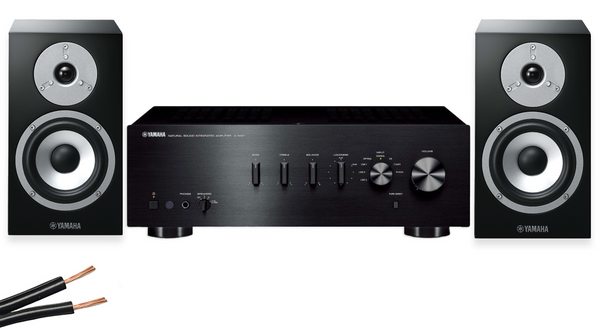Yamaha A-S301 Amplifier Black & NS-BP301 Black Speakers Bundle