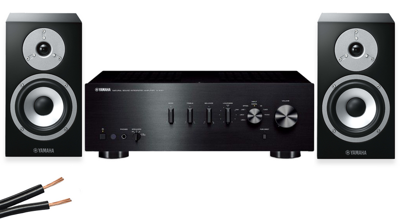 Yamaha A-S301 Amplifier Black & NS-BP301 Black Speakers Bundle