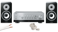 Yamaha R-N800A Network Receiver Amplifier Silver & NS-BP401 Black Speakers Bundle