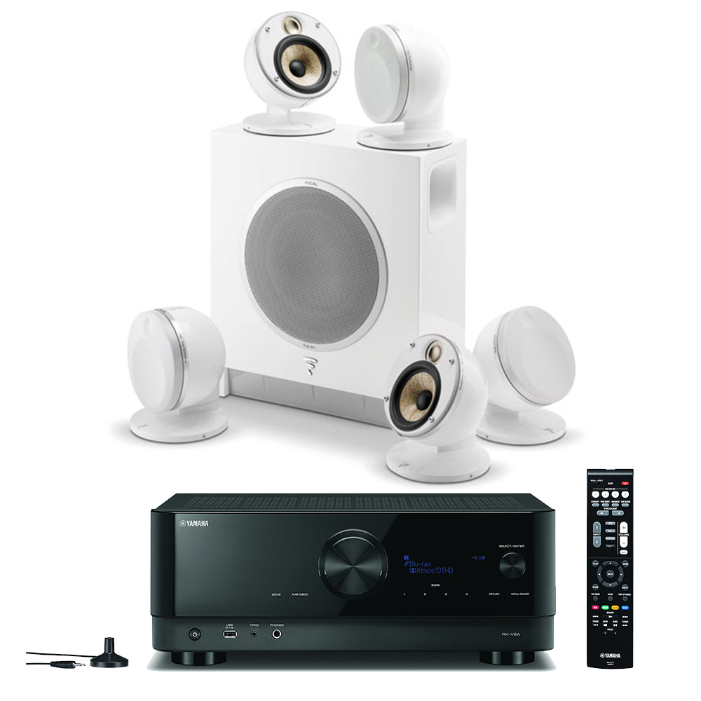 Focal Dôme Flax Pack 5.1 - 5 Dôme Flax & Sub Air + Yamaha RX-V6A 7.2 8K HDMI 2.1 AV Receiver