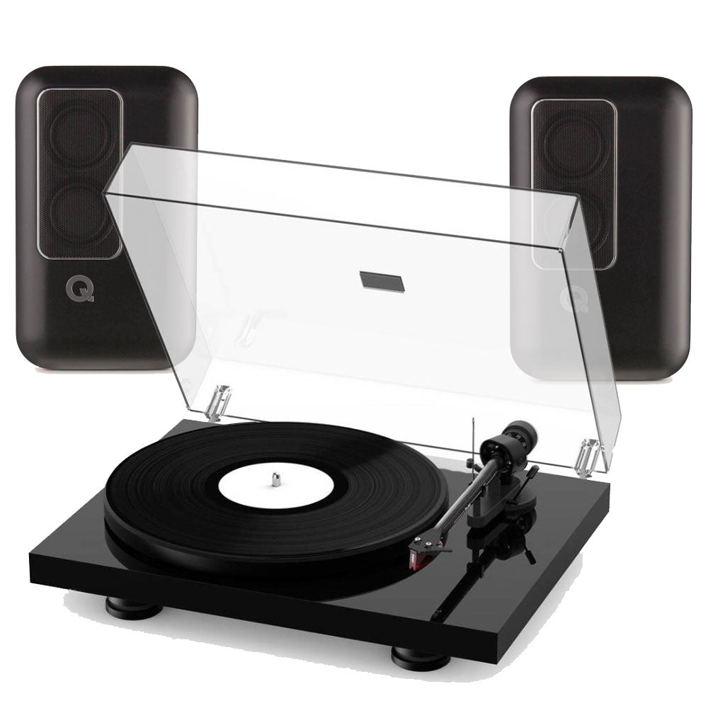 Pro-ject Debut Carbon Evo + Q Acoustic - Q Active 200 Speakers - Black Bundle