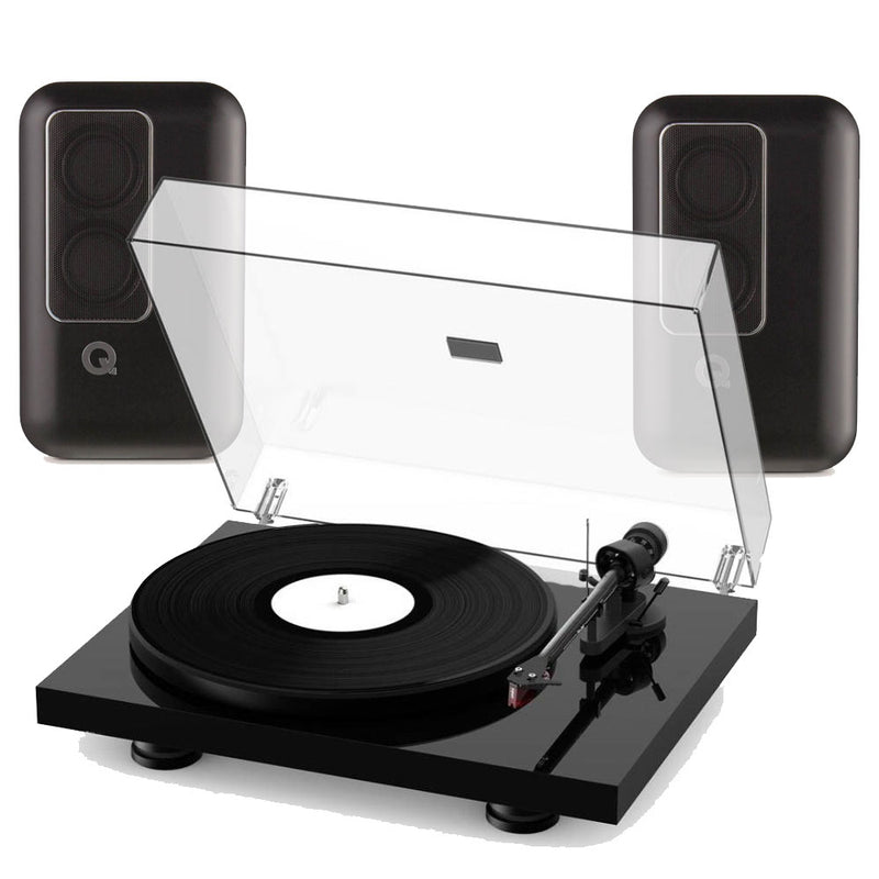 Pro-ject Debut Carbon Evo + Q Acoustic - Q Active 200 Speakers - Black Bundle