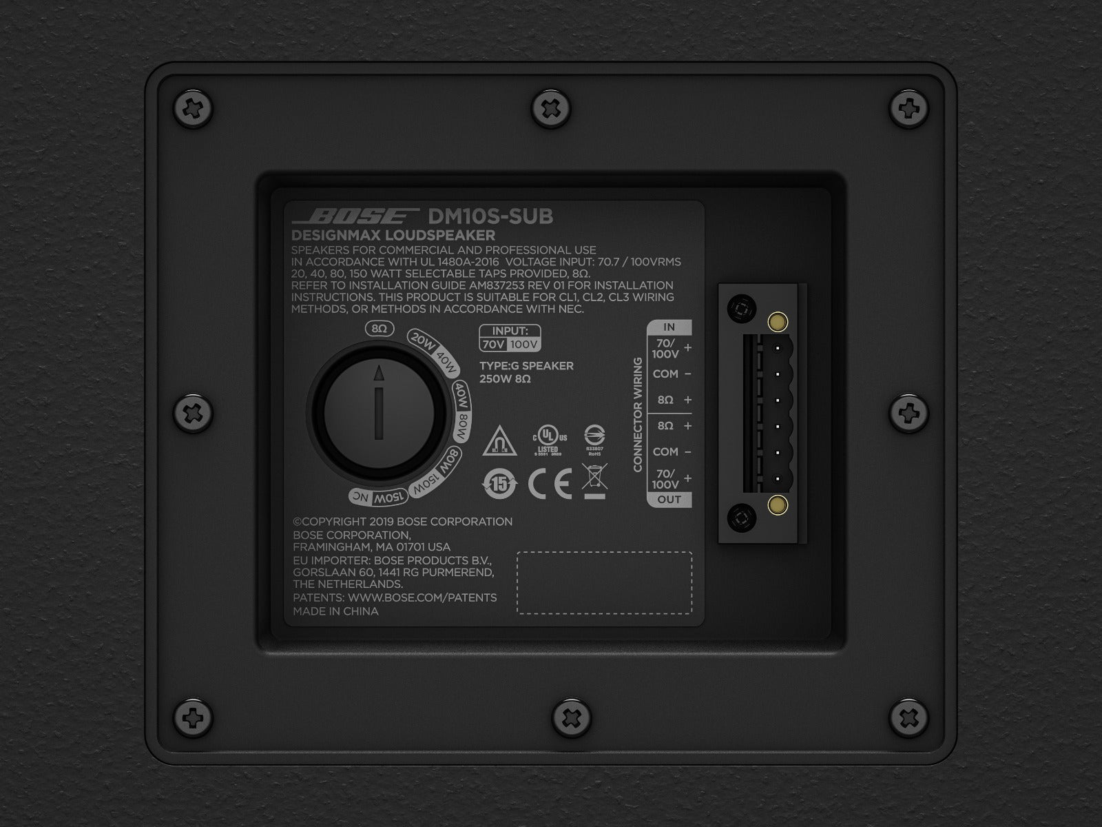 Bose Professional Designmax DM10S-SUB On Wall Loudspeakers (Single) - Black