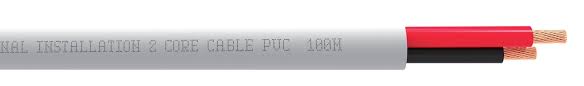 QED QX16/2 Flame Retardant Speaker Cable PVC White 4x2.3 mm Core - per metre
