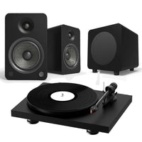 Pro-Ject Debut Carbon Evo + Kanto YU6 + SUB8 MKII Bundle in Matt Black