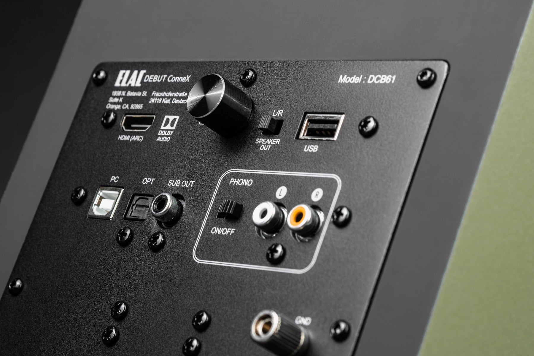 ELAC Debut ConneX DCB61 Active Speakers - Olive