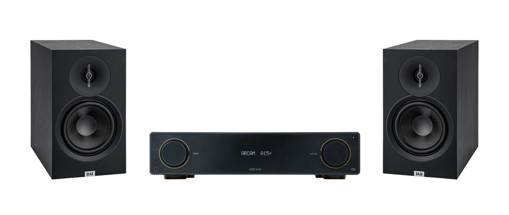 ARCAM A15+ Radia Plus Amplifier + ELAC Debut 3.0 B6.3 Bookshelf Speakers and 5 metres Classic 79 Strand