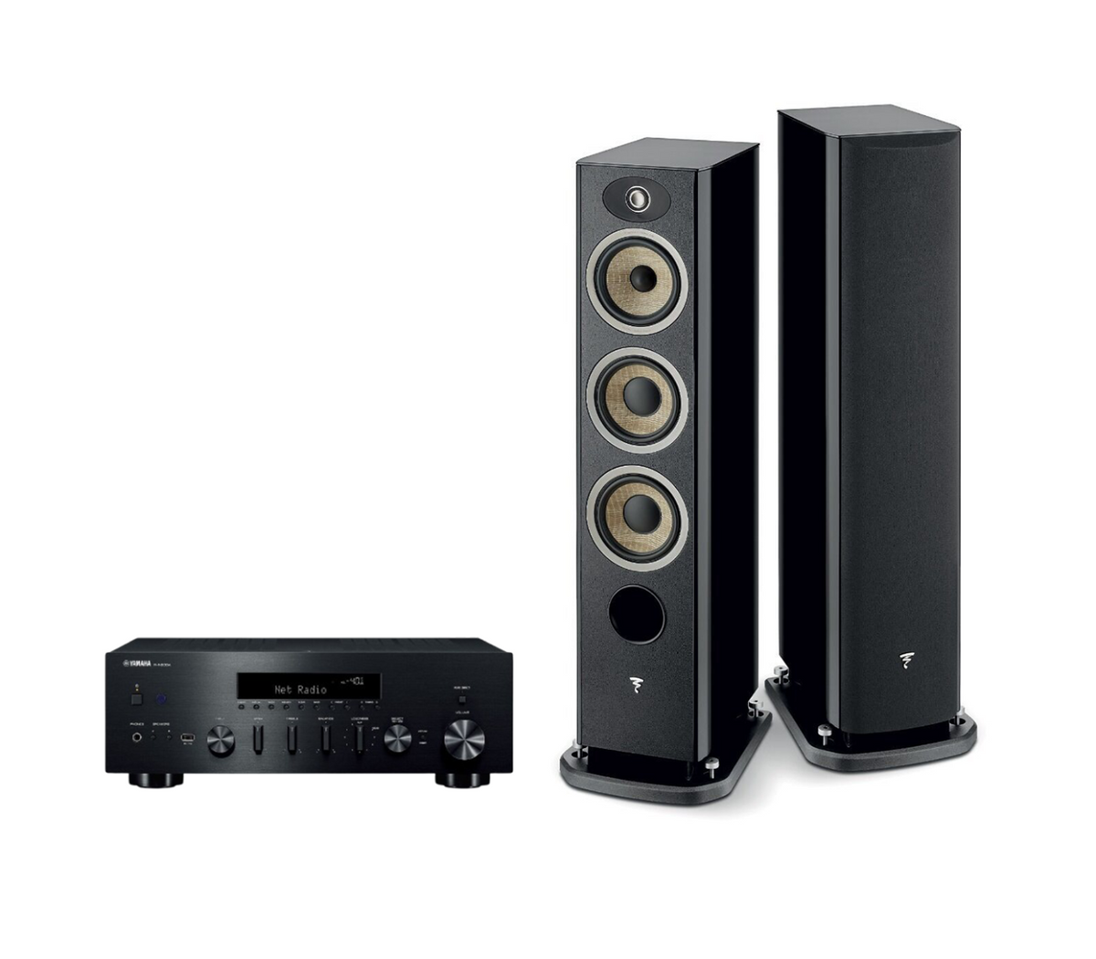 Yamaha R-N600A Network Receiver Amplifier + Focal Aria Evo X N2 Floor-Standing Speakers