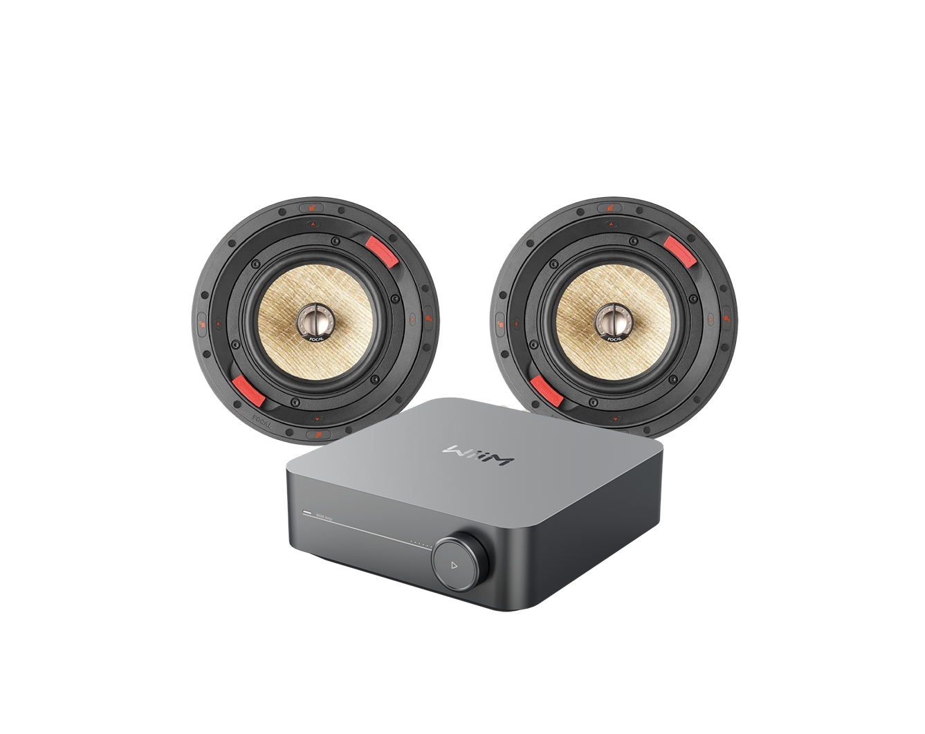 WiiM Amp Music Streaming Amplifier + 2 x Focal 300ICW6 Ceiling Speakers + 20m QED QX16/2