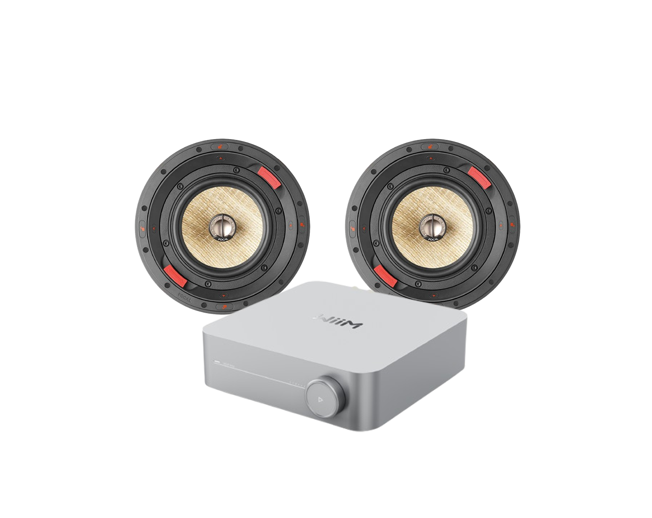WiiM Amp Music Streaming Amplifier + 2 x Focal 300ICW6 Ceiling Speakers + 20m QED QX16/2