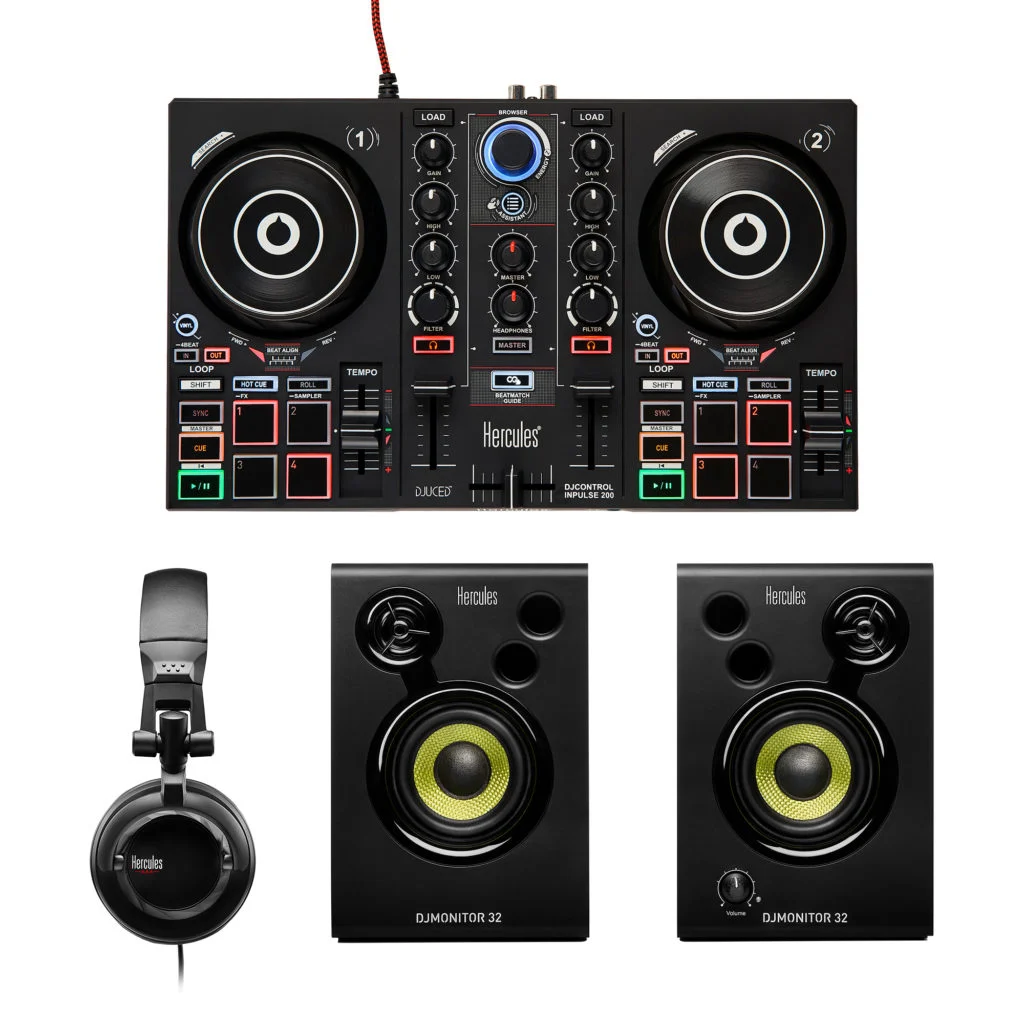 Hercules All-In-One DJ Learning Kit With Speakers & Headphones