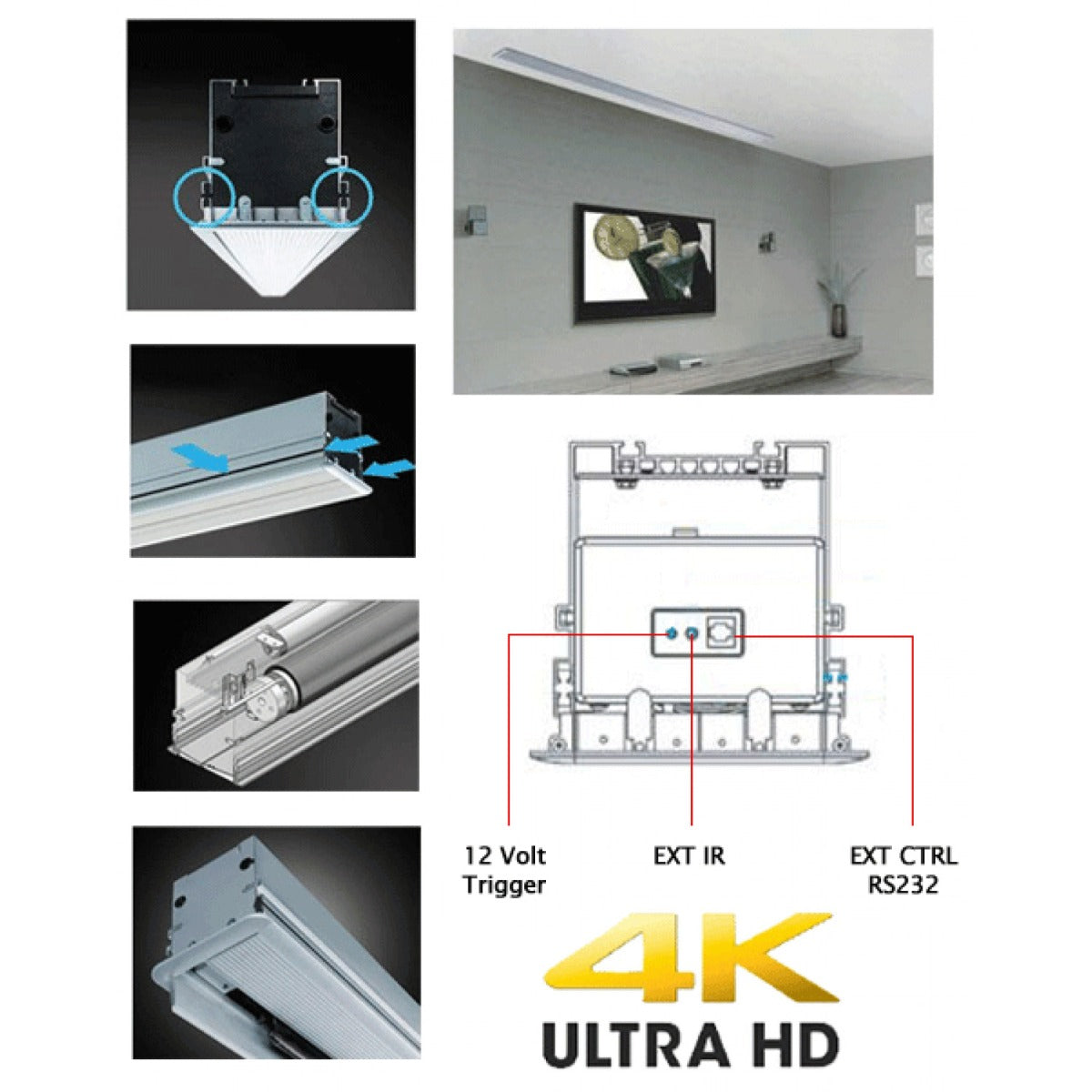 Grandview Cyber In-Ceiling Screen with Trap Door 16:9