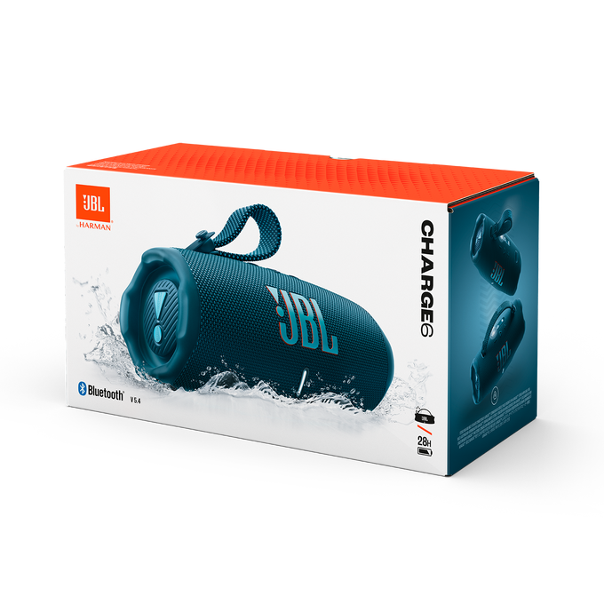 JBL CHARGE 6 - Portable Waterproof Bluetooth Speaker AI Sound Boost Auracast™ - Blue - OPEN BOX