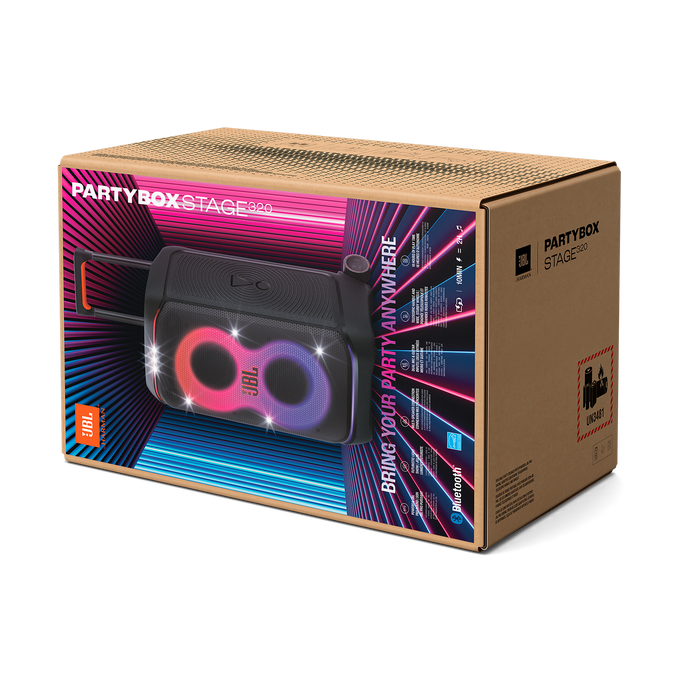 JBL PartyBox Stage 320 - Portable Bluetooth Party Speaker with Lights – Black