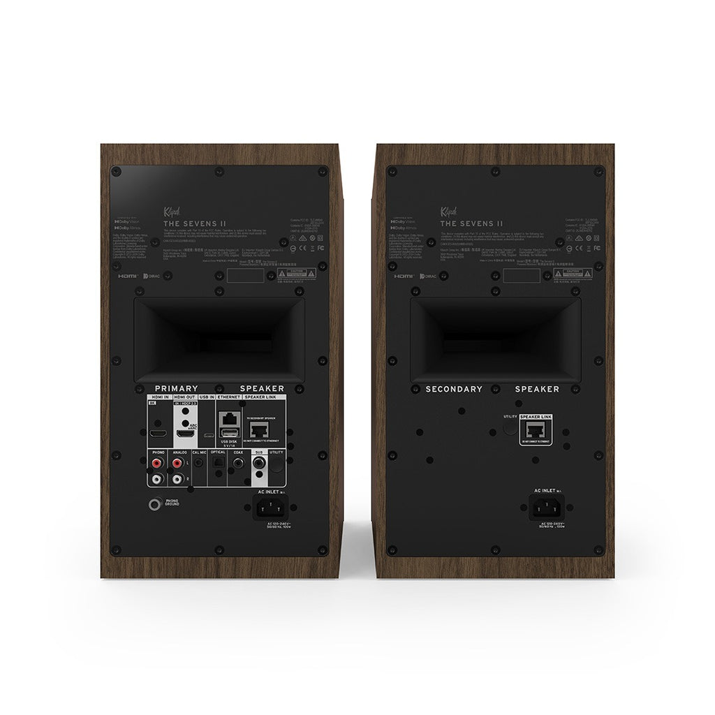 Klipsch The Sevens II 6.5" Powered Speakers – Walnut