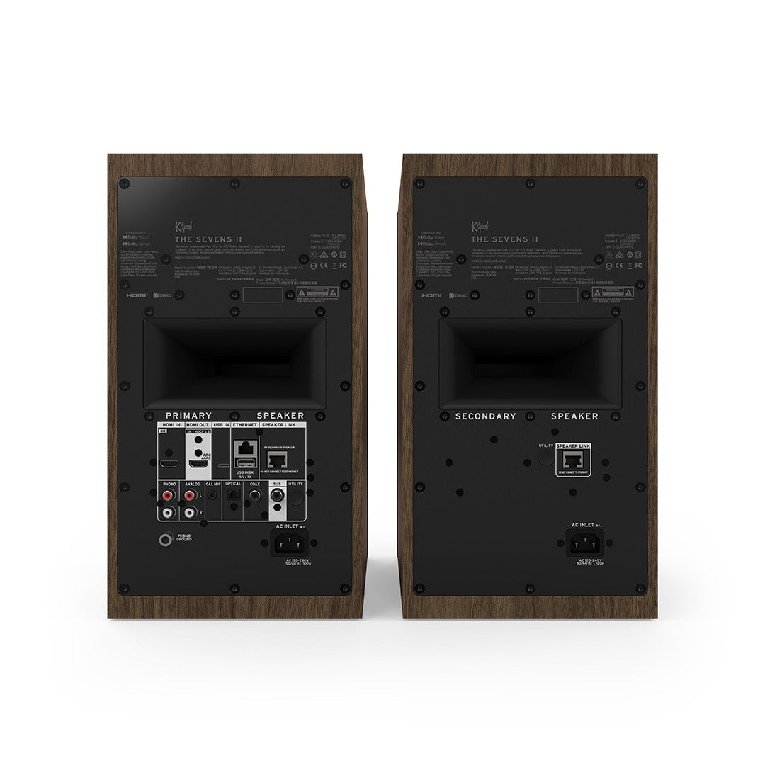 Klipsch The Sevens II 6.5" Powered Speakers – Walnut