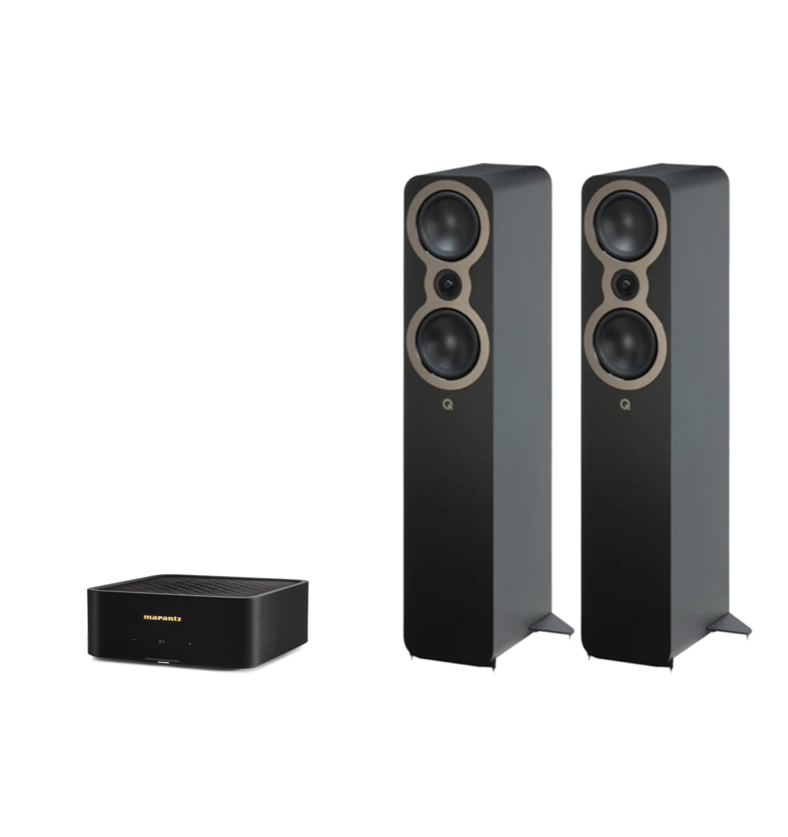 Marantz Model M1 – 2 Channel Wireless Streaming Amplifier + Q Acoustics 3050c Floor Standing Speakers Package and 5 metres Classic 79 Strand