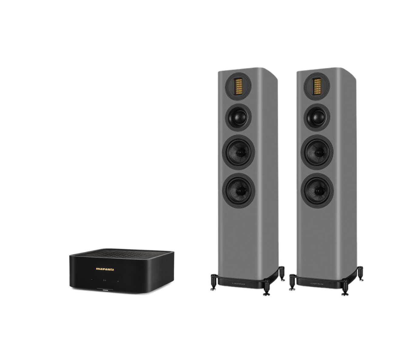 Marantz Model M1 – 2 Channel Wireless Streaming Amplifier + Wharfedale Evo 5.3 Floor Standing Speakers Package and 5 metres Classic 79 Strand