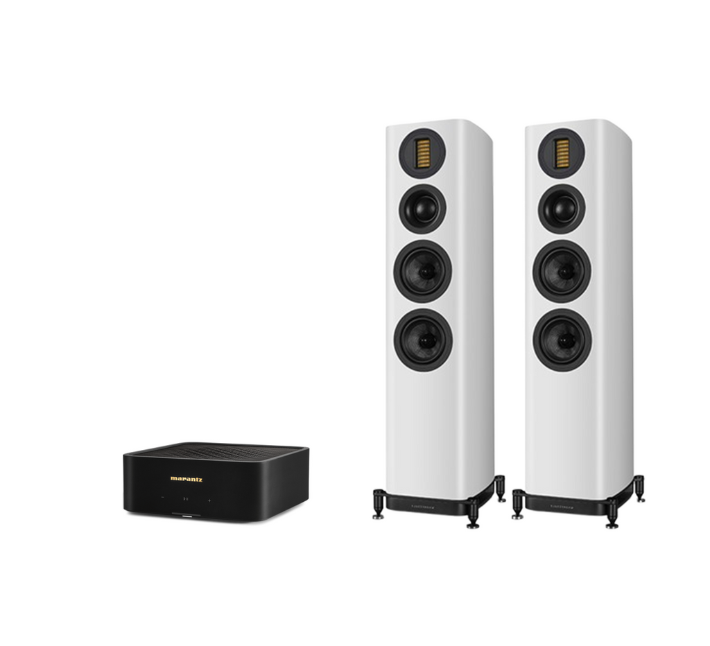 Marantz Model M1 – 2 Channel Wireless Streaming Amplifier + Wharfedale Evo 5.3 Floor Standing Speakers Package and 5 metres Classic 79 Strand