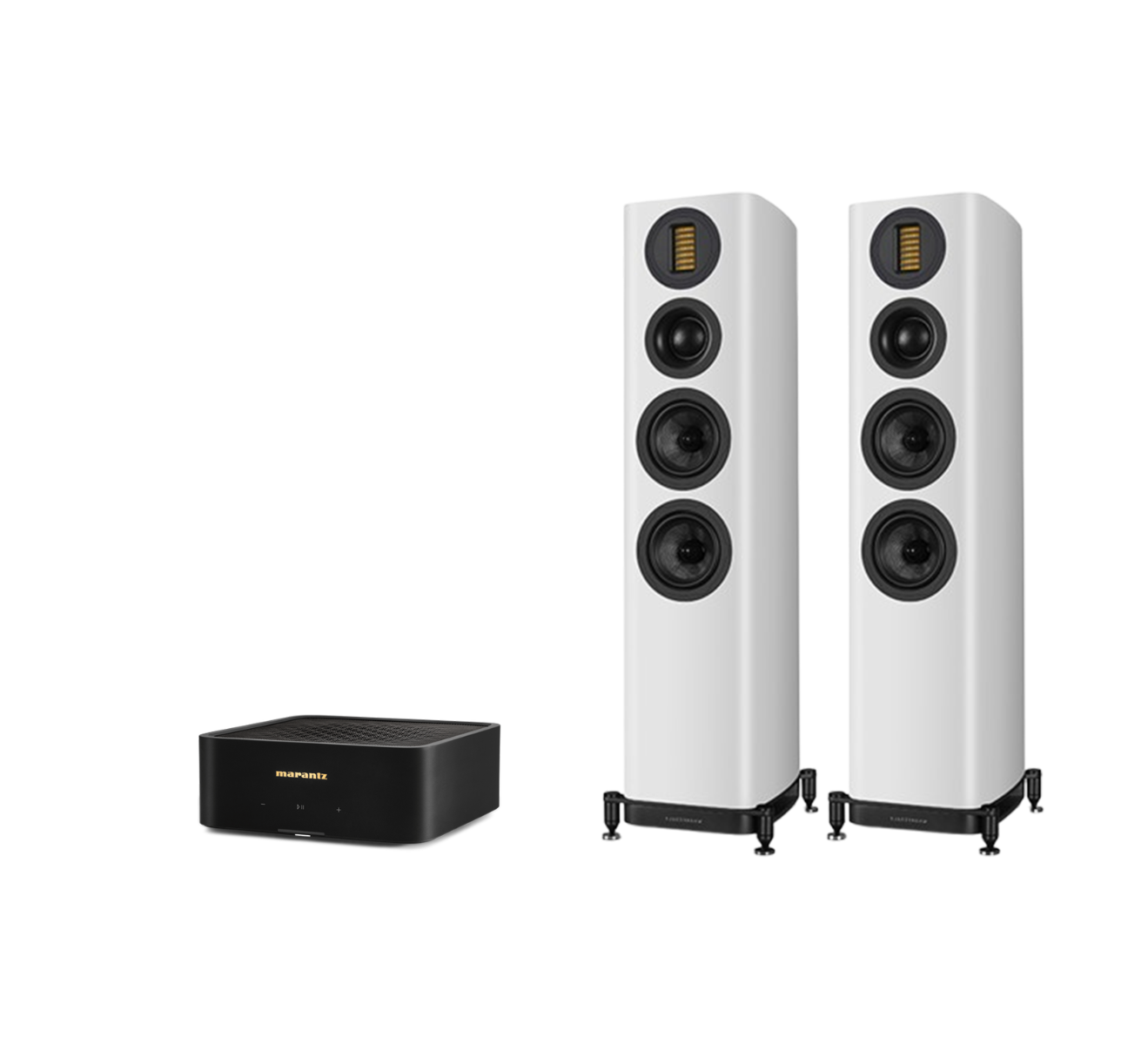 Marantz Model M1 – 2 Channel Wireless Streaming Amplifier + Wharfedale Evo 5.3 Floor Standing Speakers Package and 5 metres Classic 79 Strand