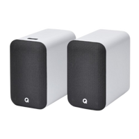Q Acoustic M20 HD Wireless Music System Speakers - White + Q Acoustics 3060S Slimline Active Subwoofer - Satin White