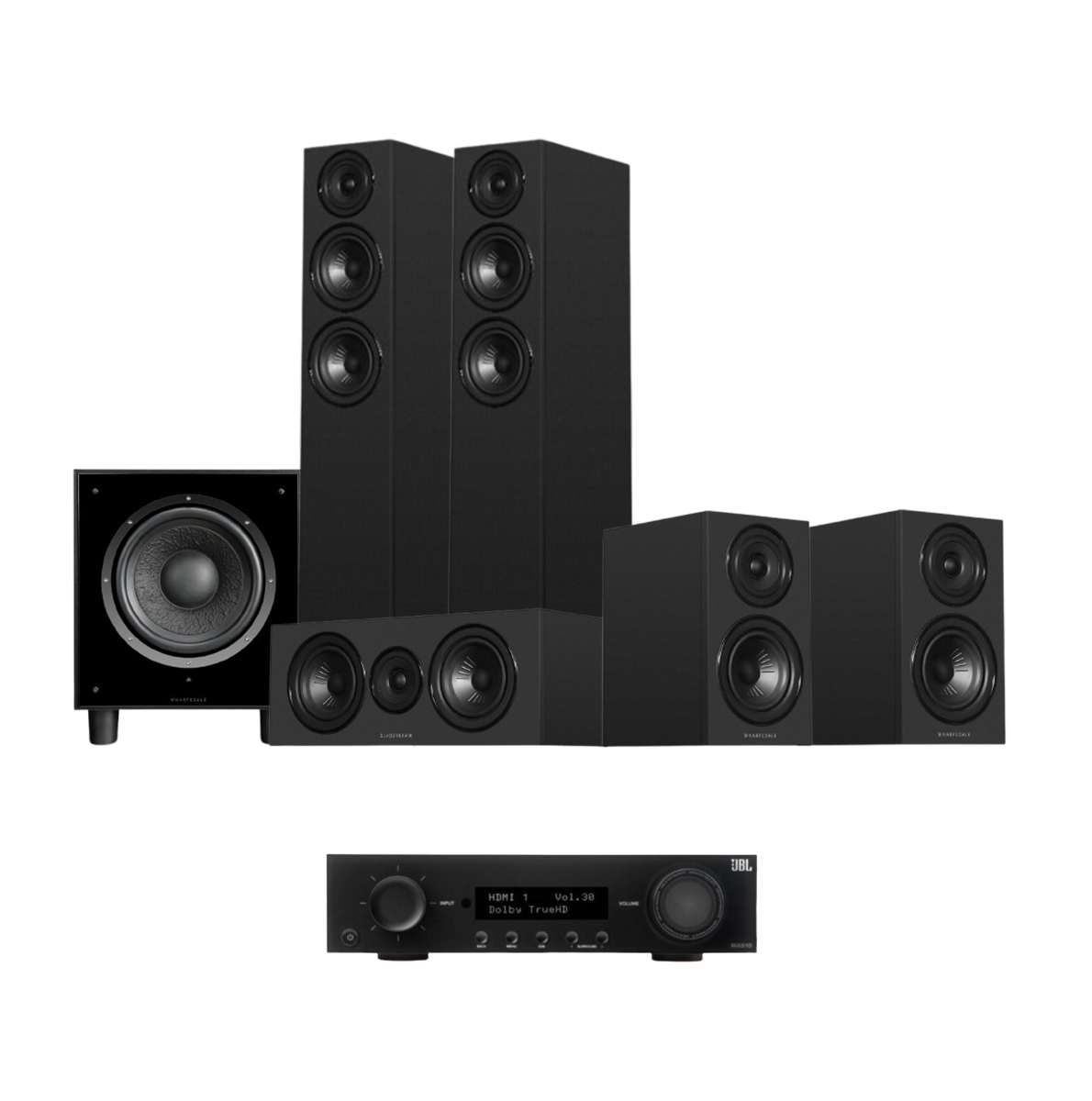 Wharfedale Diamond 12.3i HCP 5.1 Home Cinema Pack - Black + JBL MA510 - Black
