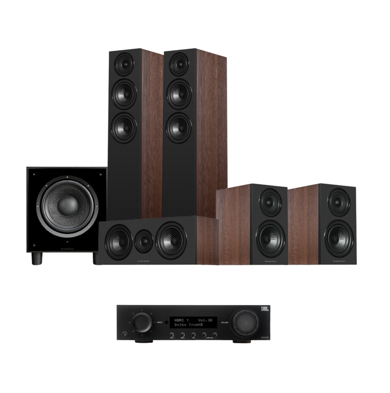 Wharfedale Diamond 12.3i HCP 5.1 Home Cinema Pack - Walnut + JBL MA510 - Black