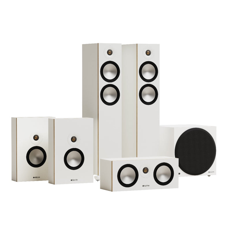 Monitor Audio Bronze 300 5.1 7G AV System Speaker Package - White