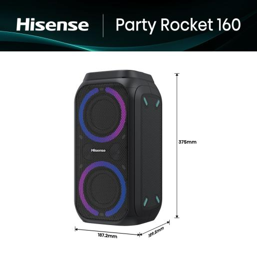 Hisense Party Rocket 160 – Compact Portable Battery Powered Bluetooth Party Speaker