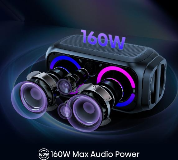 Hisense Party Rocket 160 – Compact Portable Battery Powered Bluetooth Party Speaker