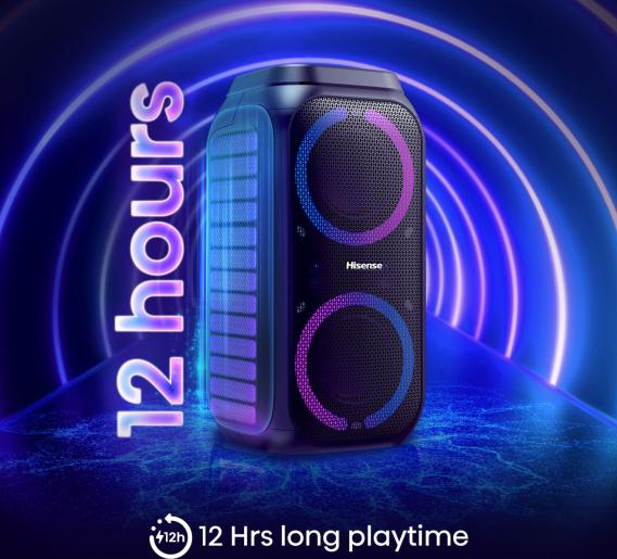 Hisense Party Rocket 160 – Compact Portable Battery Powered Bluetooth Party Speaker