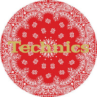 Technics Bandana 3 Slipmats - Red & Gold  Antistatic Slipmats for Turntables (Pair)