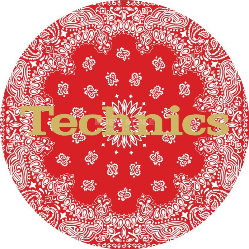 Technics Bandana 3 Slipmats - Red & Gold  Antistatic Slipmats for Turntables (Pair)