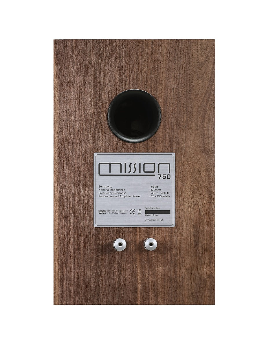 Mission 778X Stereo Amplifier – Silver & Mission 750 Bookshelf Speakers – Walnut