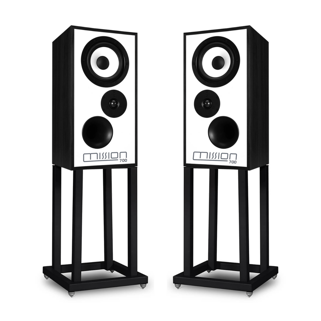 Mission 700 Bookshelf Speakers With Stands - Black