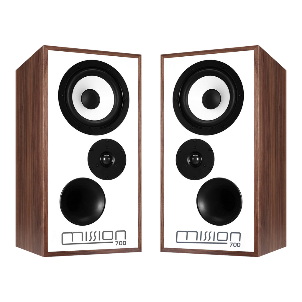 Mission 700 Bookshelf Speakers With Stands - Walnut