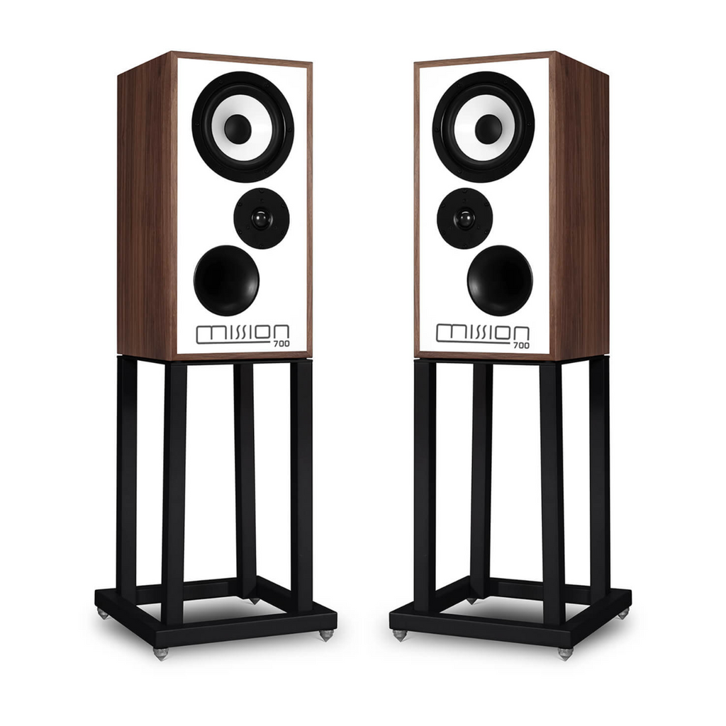 Mission 700 Bookshelf Speakers With Stands - Walnut