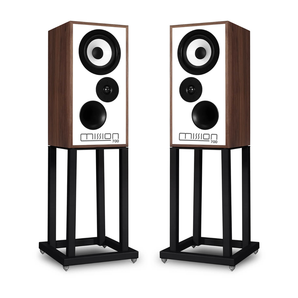 Mission 700 Bookshelf Speakers With Stands - Walnut