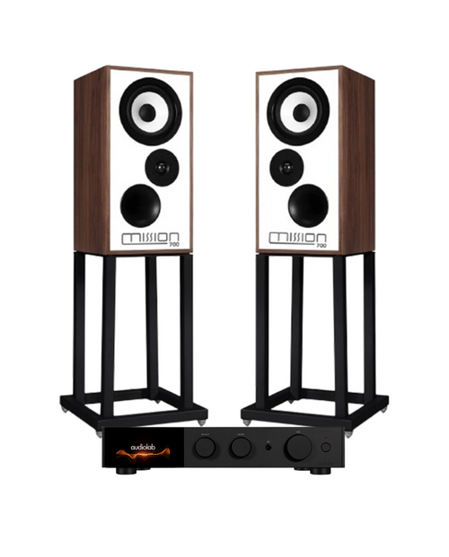 Audiolab 9000A & Mission 700 Bookshelf Speakers with Stands