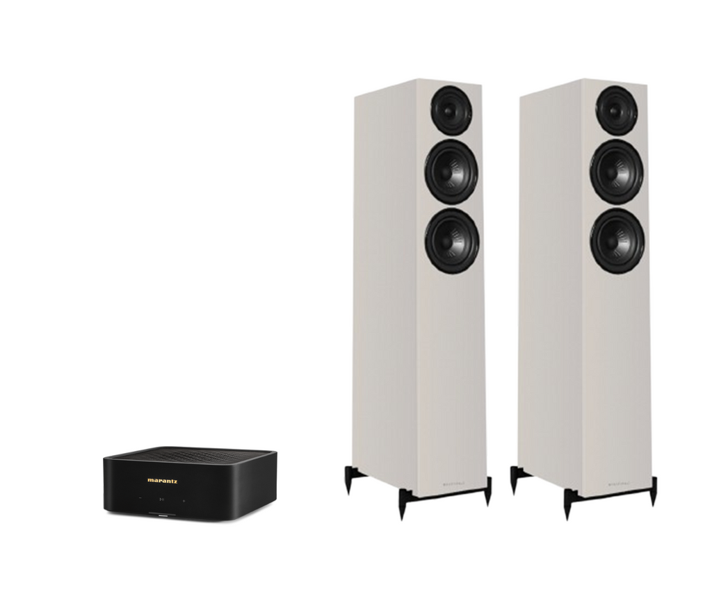 Marantz Model M1 – 2 Channel Wireless Streaming Amplifier + Wharfedale Diamond 12.3i Floor Standing Speakers Package and 5 metres Classic 79 Strand