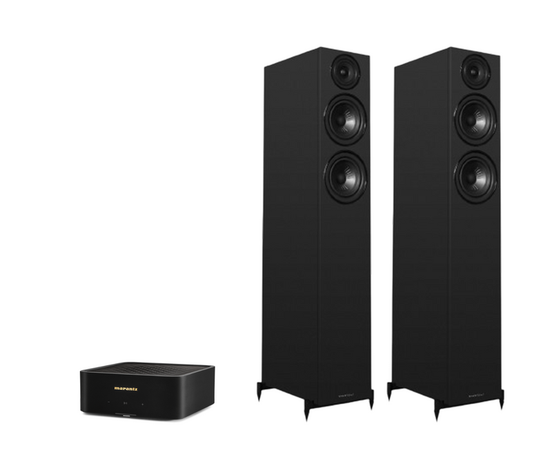 Marantz Model M1 – 2 Channel Wireless Streaming Amplifier + Wharfedale Diamond 12.4i Floor Standing Speakers Package and 5 metres Classic 79 Strand