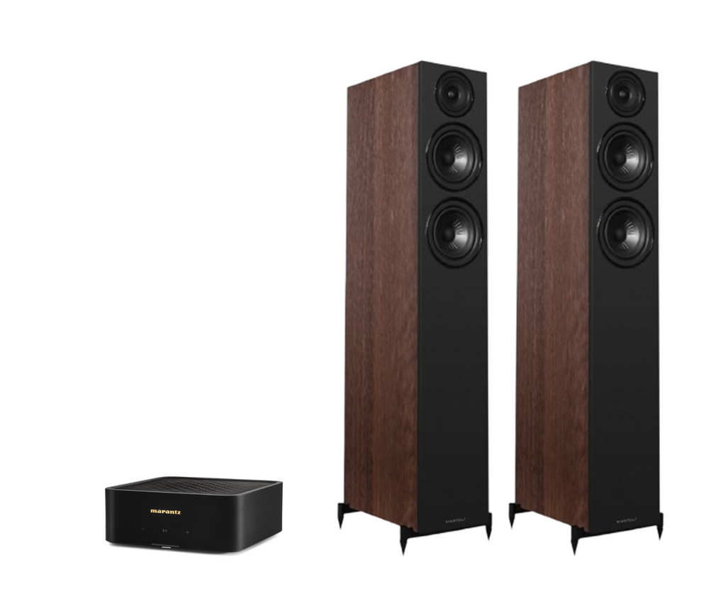 Marantz Model M1 – 2 Channel Wireless Streaming Amplifier + Wharfedale Diamond 12.4i Floor Standing Speakers Package and 5 metres Classic 79 Strand