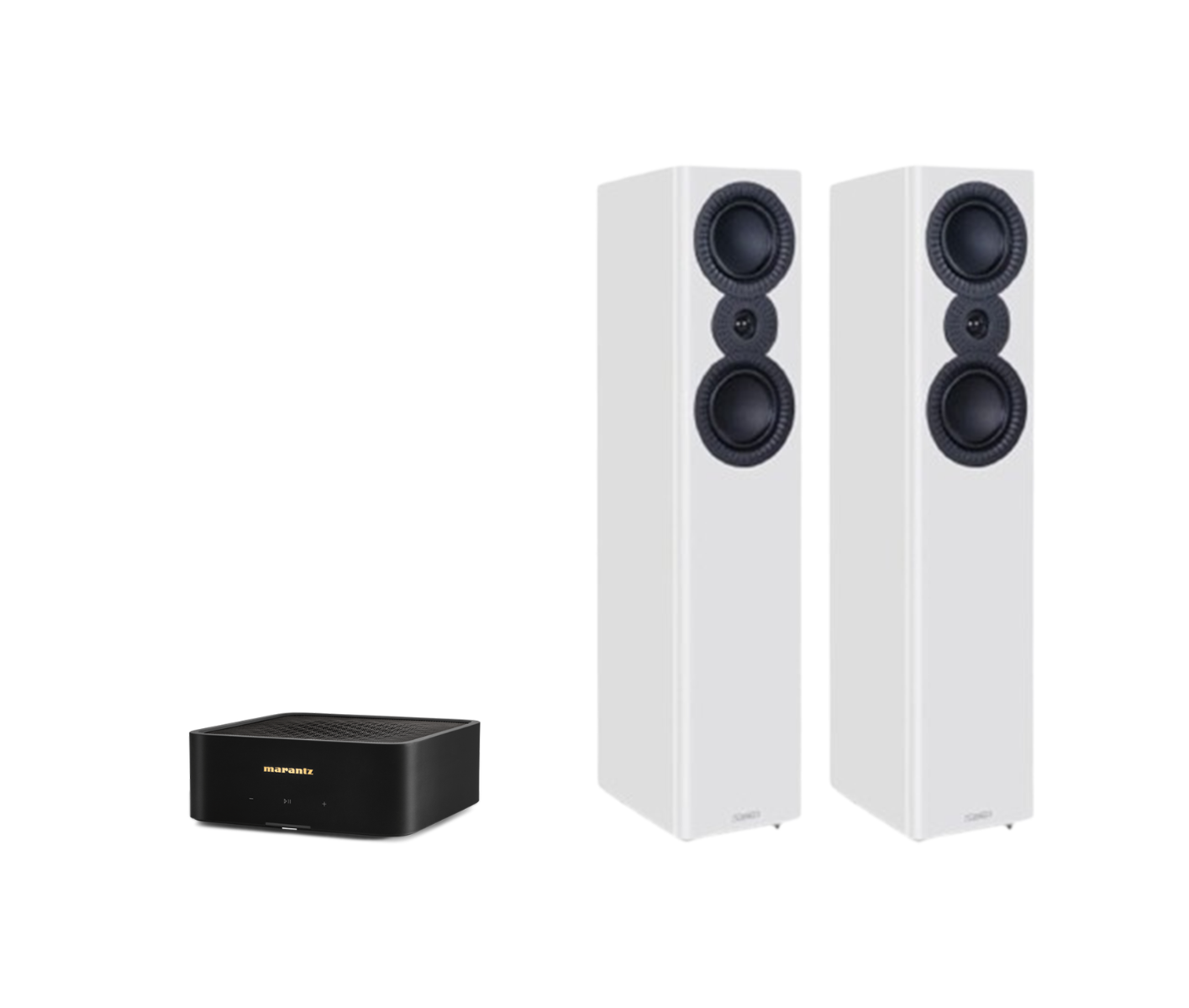 Marantz Model M1 – 2 Channel Wireless Streaming Amplifier + Mission LX-4 MKII Floor Standing Speakers Package and 5 metres Classic 79 Strand